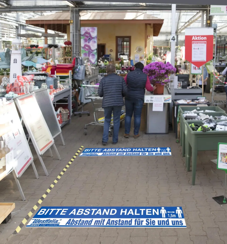 Boden- und Wandaufkleber "Abstand halten"