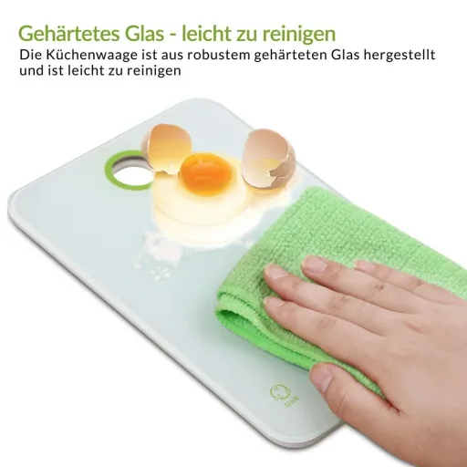 Digitale Küchenwaage Weiß/Grünes Glas