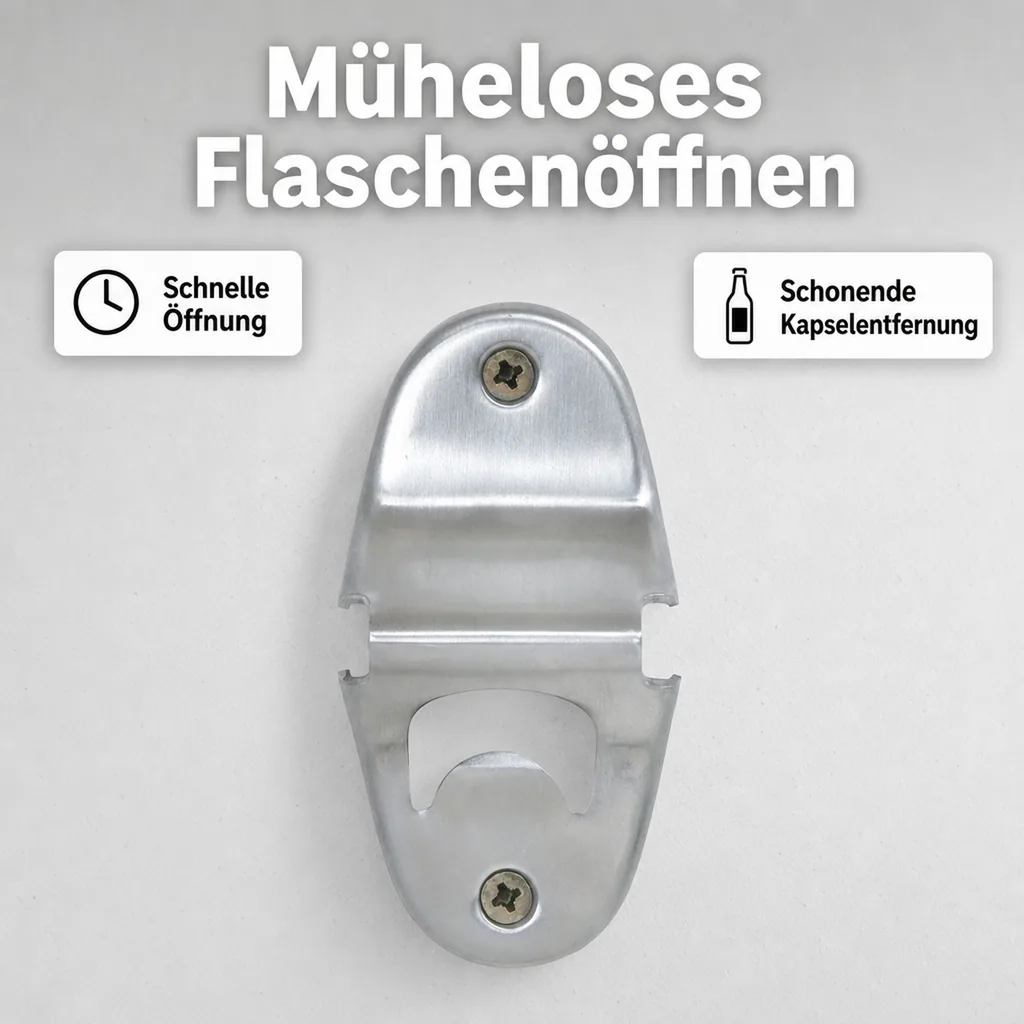 Flaschenöffner wand, Wandkapselheber - Einhandbedienung & elegantes Design für müheloses Flaschenöffnen