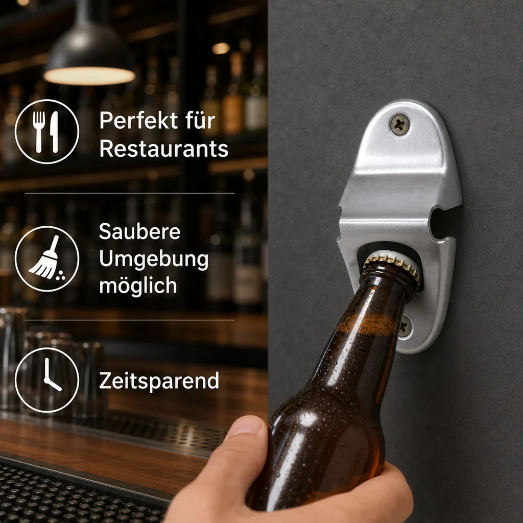 Flaschenöffner wand, Wandkapselheber - Einhandbedienung & elegantes Design für müheloses Flaschenöffnen