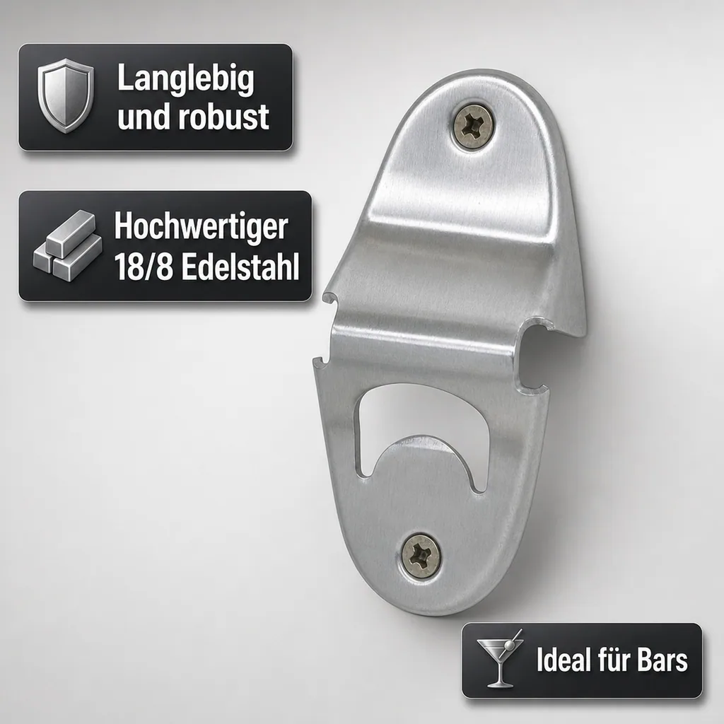 Flaschenöffner wand, Wandkapselheber - Einhandbedienung & elegantes Design für müheloses Flaschenöffnen
