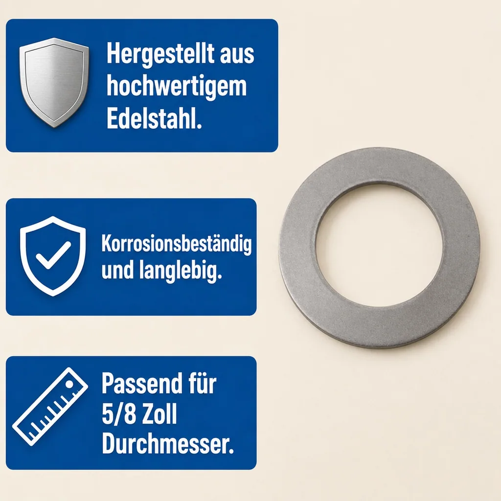 Edelstahl Unterlegscheibe für Zapfhähne, 5/8 - Perfekt für Zapfanlagen & Getränkearmaturen