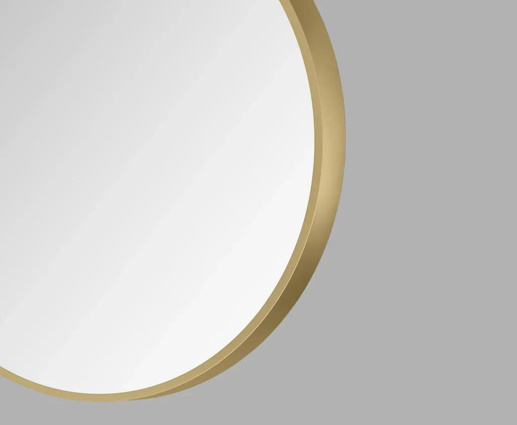 Dekorativer runder Wandspiegel in gold matt Ø 80 cm - hochwertiger robuster Aluminiumrahmen