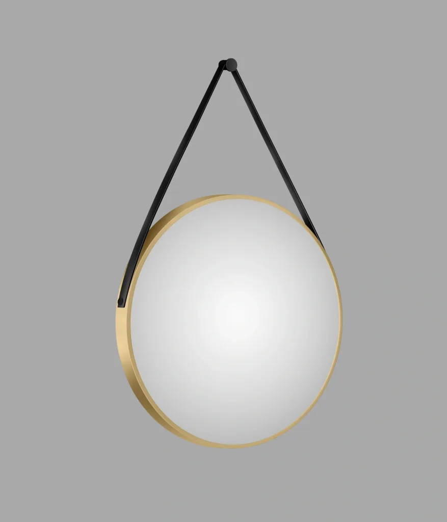 Dekorativer runder Wandspiegel in gold matt Ø 80 cm - hochwertiger robuster Aluminiumrahmen