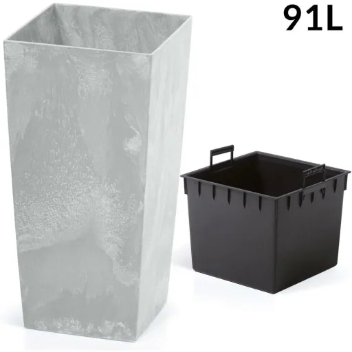 Blumentopf Concrete Design 91L Grau, 40 x 40 x 75 cm