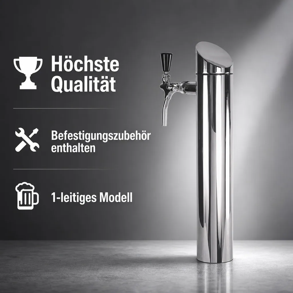 Schanksäule, Bierzapfsäule - Modell Tower, poliert, 1-leitig