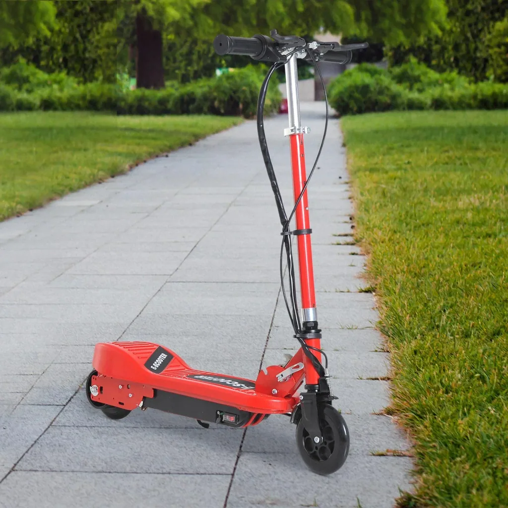 Elektroroller E-Scooter Cityroller klappbar Jugend Roller 12 km/h Kinder Metall Rot L74"W36"H73-91cm