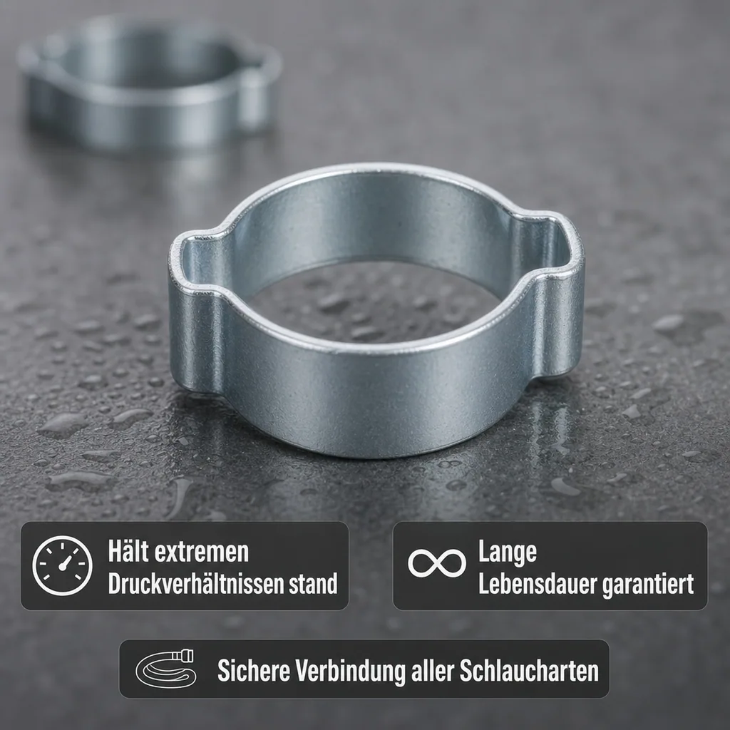 2-Ohr-Schlauchklemme 10mm, verzinkt, 100 Stück