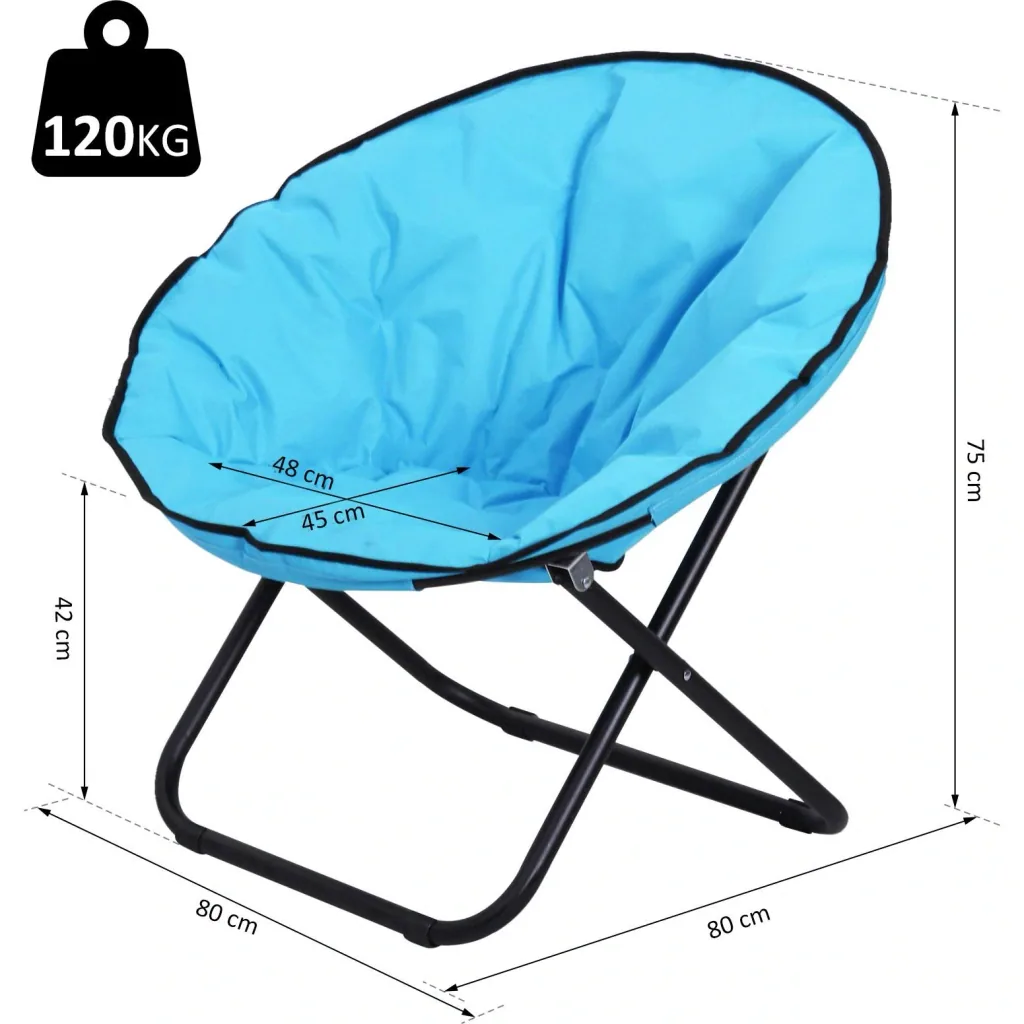 Klappstuhl Klappsessel Campingstuhl Gartenstuhl Blau 80 x 80 x 75 cm
