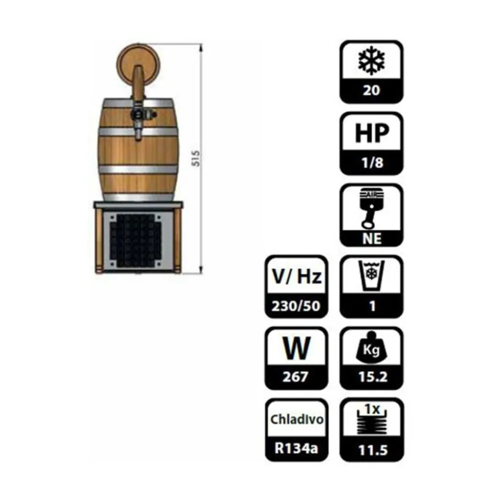 Zapfanlage, Bierkühler, Durchlaufkühler Bier, Bierzapfanlage, Trockenkühlgerät, Soudek 20 - 1-leitig, 20 l/Std , Green Line