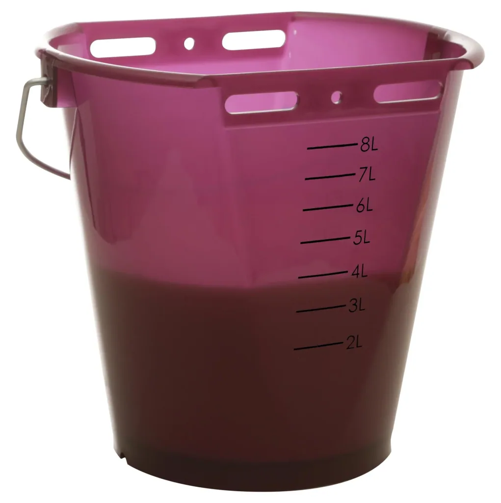 Kälber Tränkeeimer 8 l, beere transparent mit Skala