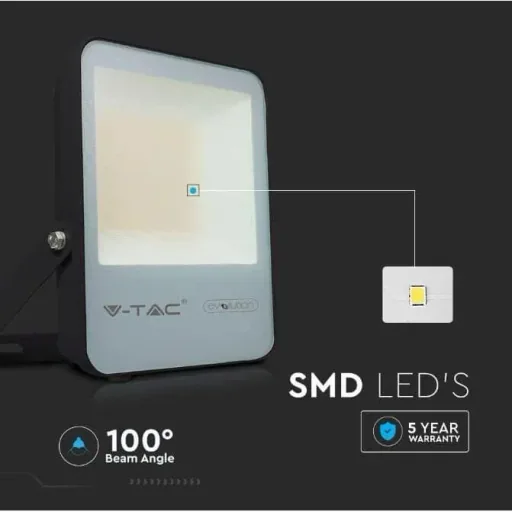 VT-30185 LED-Flutlicht - 30 W - 4720 Lm - 4000K - schwarz - Extra effizient