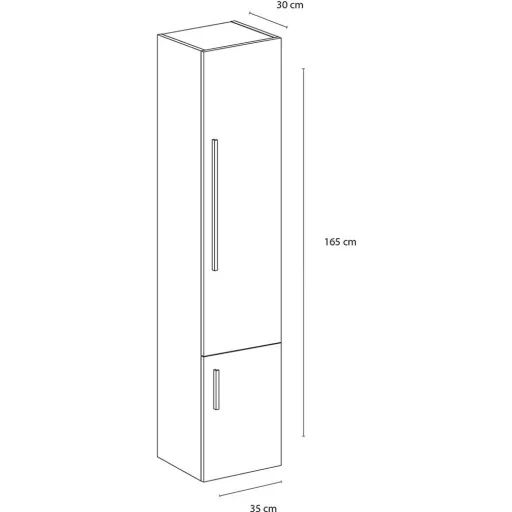 Hoge Kast Style - richtig - Gris Eiche