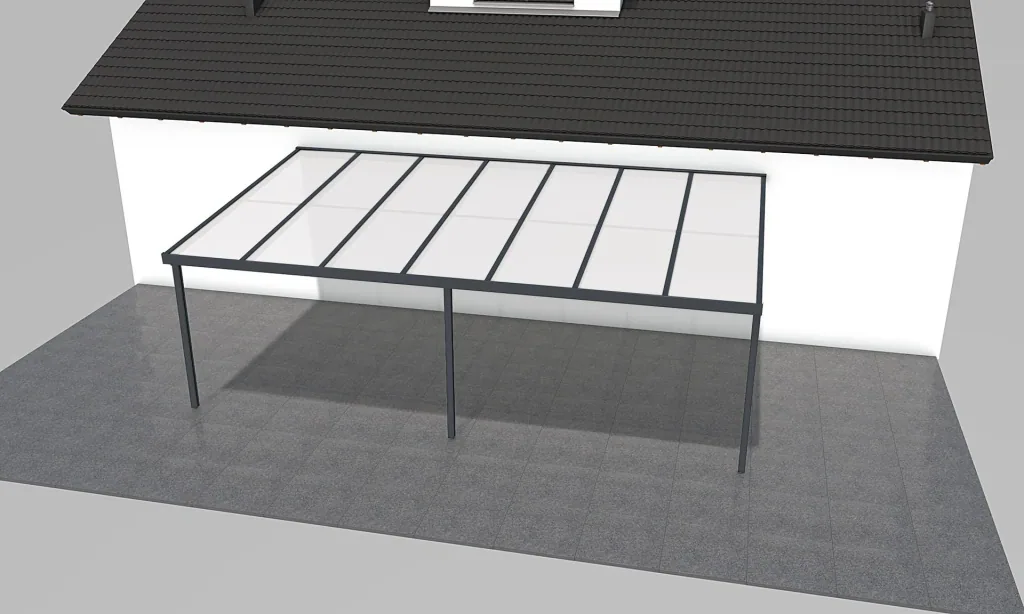 Terrassendach Premium, anthrazit, 7120 x 4060 mm - Klima blue