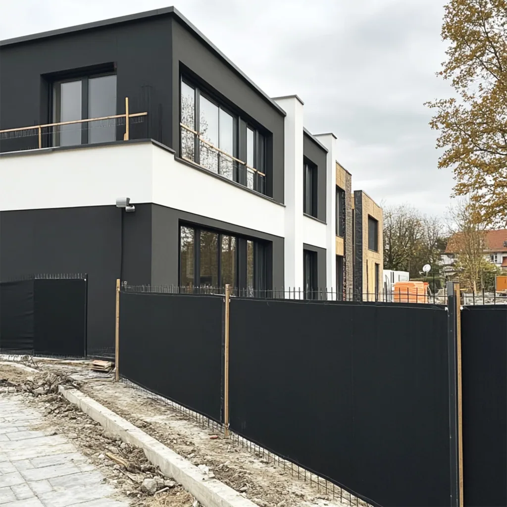 Bauzaunplane 160g/m², schwarz PE 1,76m x 3,41m, Sichtschutzplane