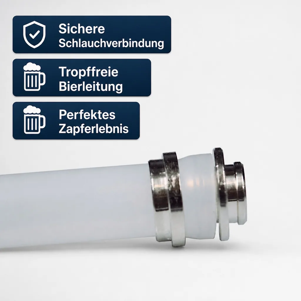 Quetschverschraubung, Quetschtülle, Quetschbuchse für Gewinde 5/8" - Sichere & Tropffreie Schlauchverbindung, NW: 7 mm
