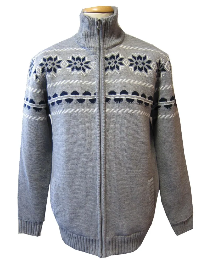Strickjacke gefüttert, Farbe hellgrau, Gr.5XL