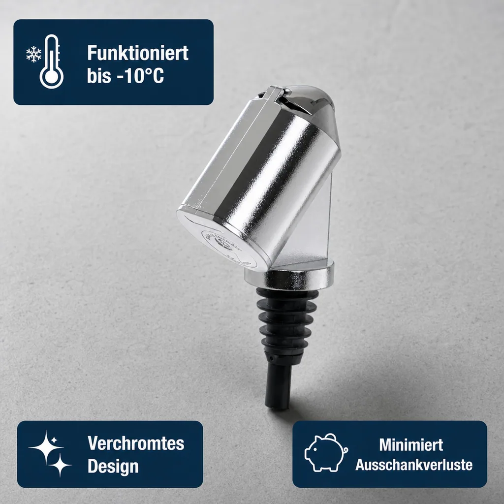 Flaschenportionierer, Ausgießer - Bottle Master 3000, für 0,5 - 1,5 L Flaschen, verchromt, Ausschankmenge: 50 ml