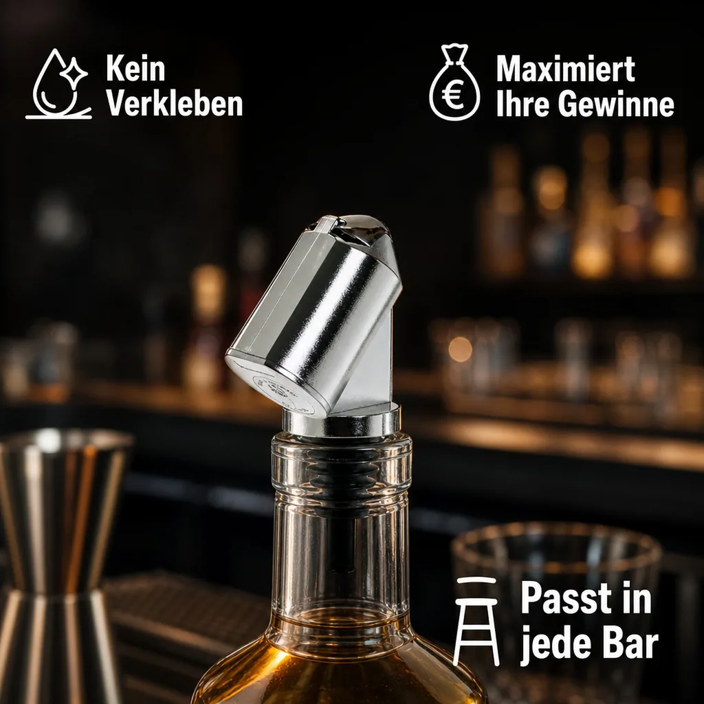 Flaschenportionierer, Ausgießer - Bottle Master 3000, für 0,5 - 1,5 L Flaschen, verchromt, Ausschankmenge: 50 ml