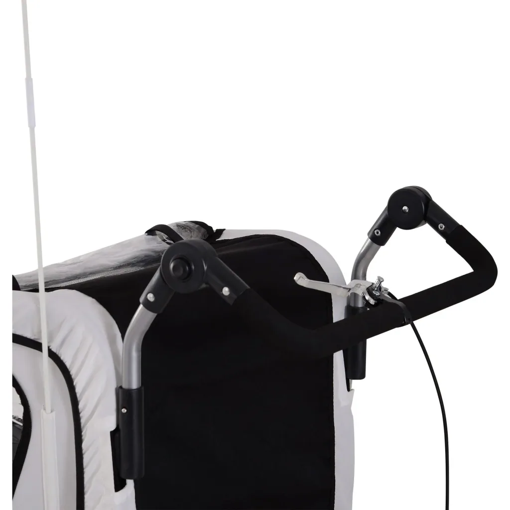 Fahrradanhänger Kinder Weiß-Schwarz 2 in 1 Jogger