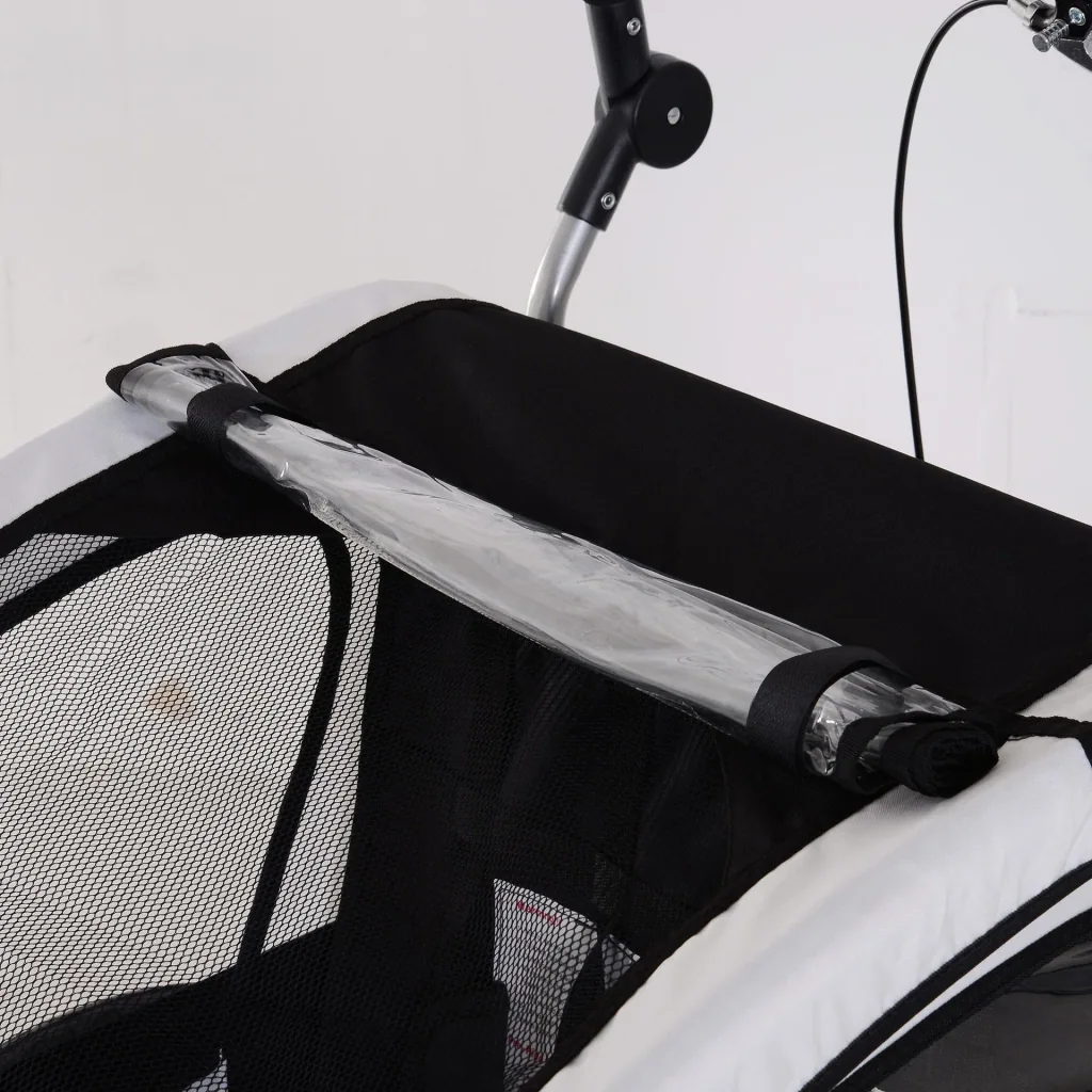 Fahrradanhänger Kinder Weiß-Schwarz 2 in 1 Jogger