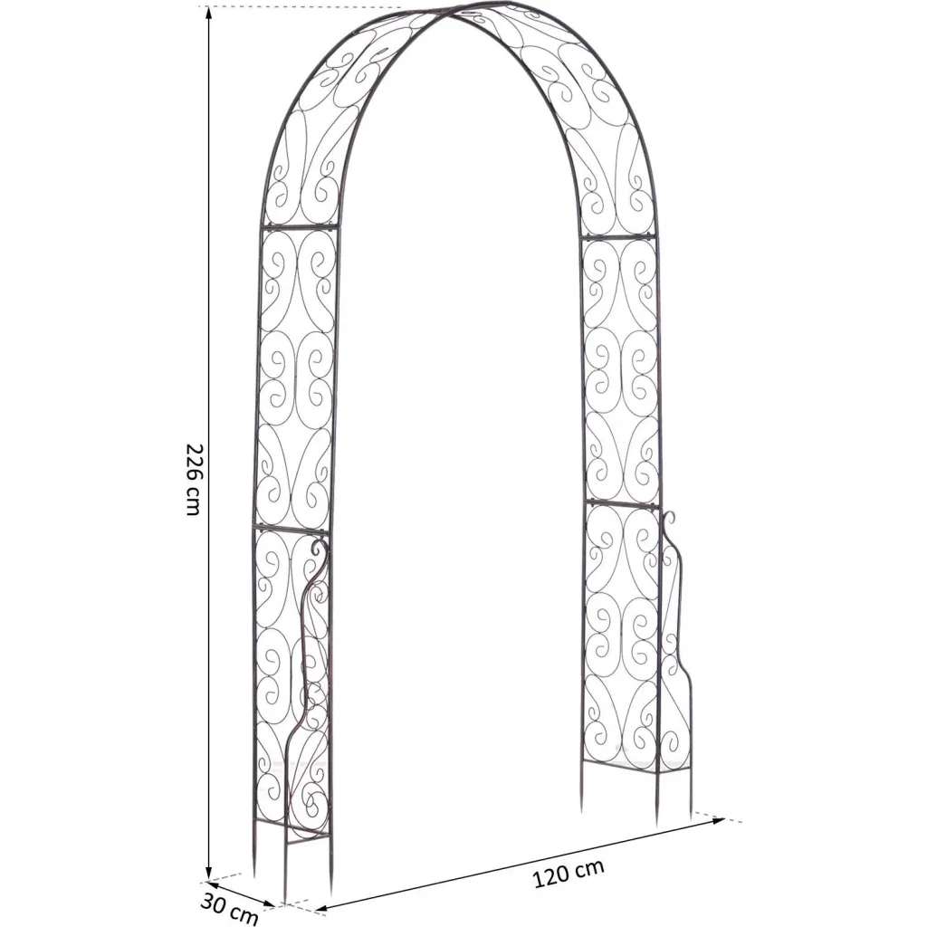 Torbogen Rankgitter Pflanzbogen Rosenbogen Garten Bogendach Metall 120 x 30 x 226 cm