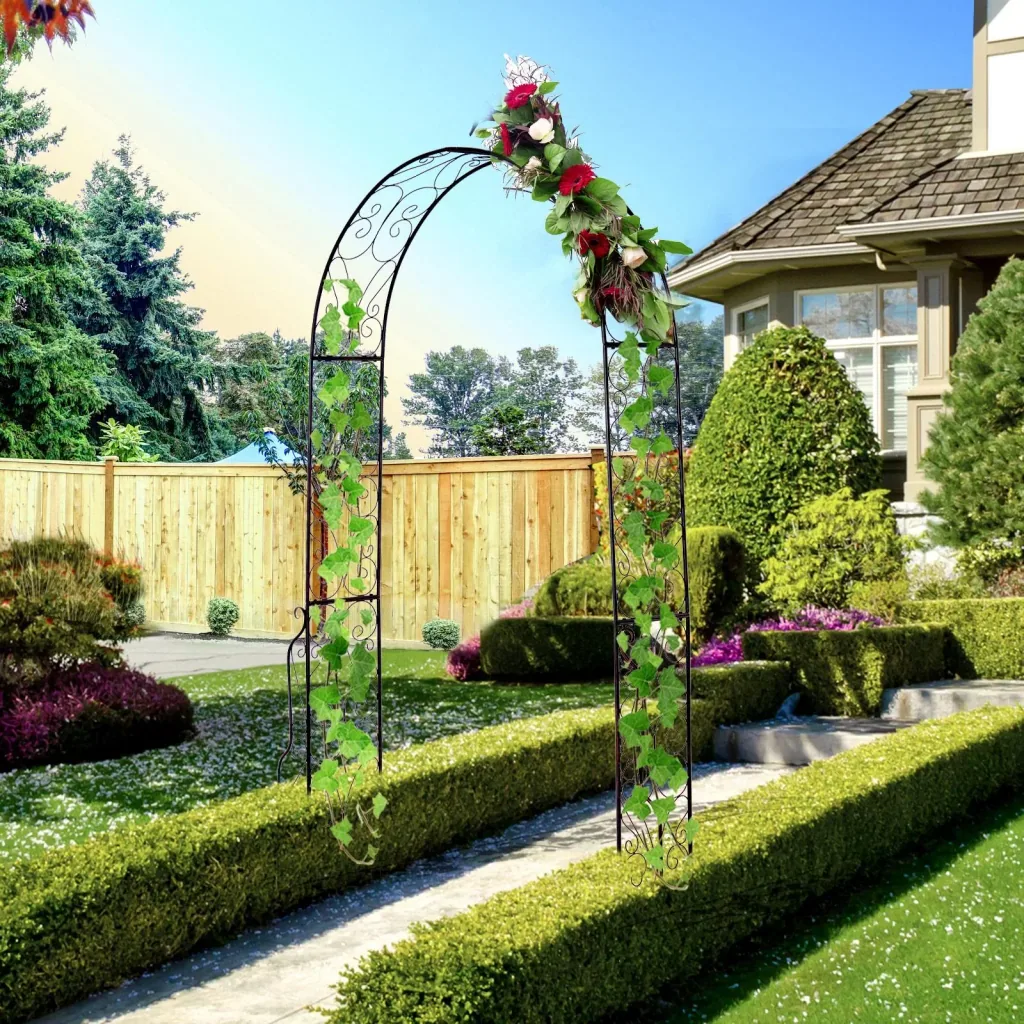 Torbogen Rankgitter Pflanzbogen Rosenbogen Garten Bogendach Metall 120 x 30 x 226 cm