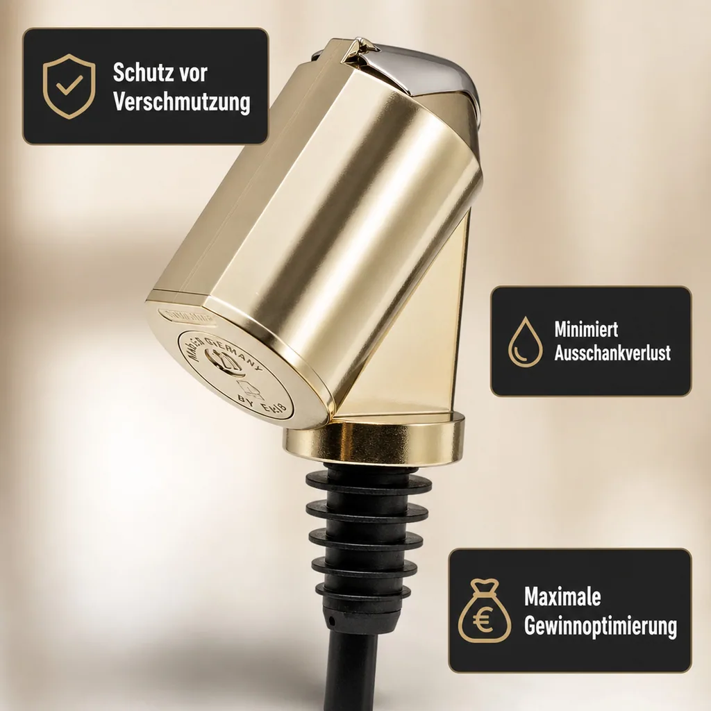 Flaschenportionierer, Ausgießer - Bottle Master 3000, gold, für 0,5 - 1,5 L Flaschen, Ausschankmenge: 50 ml