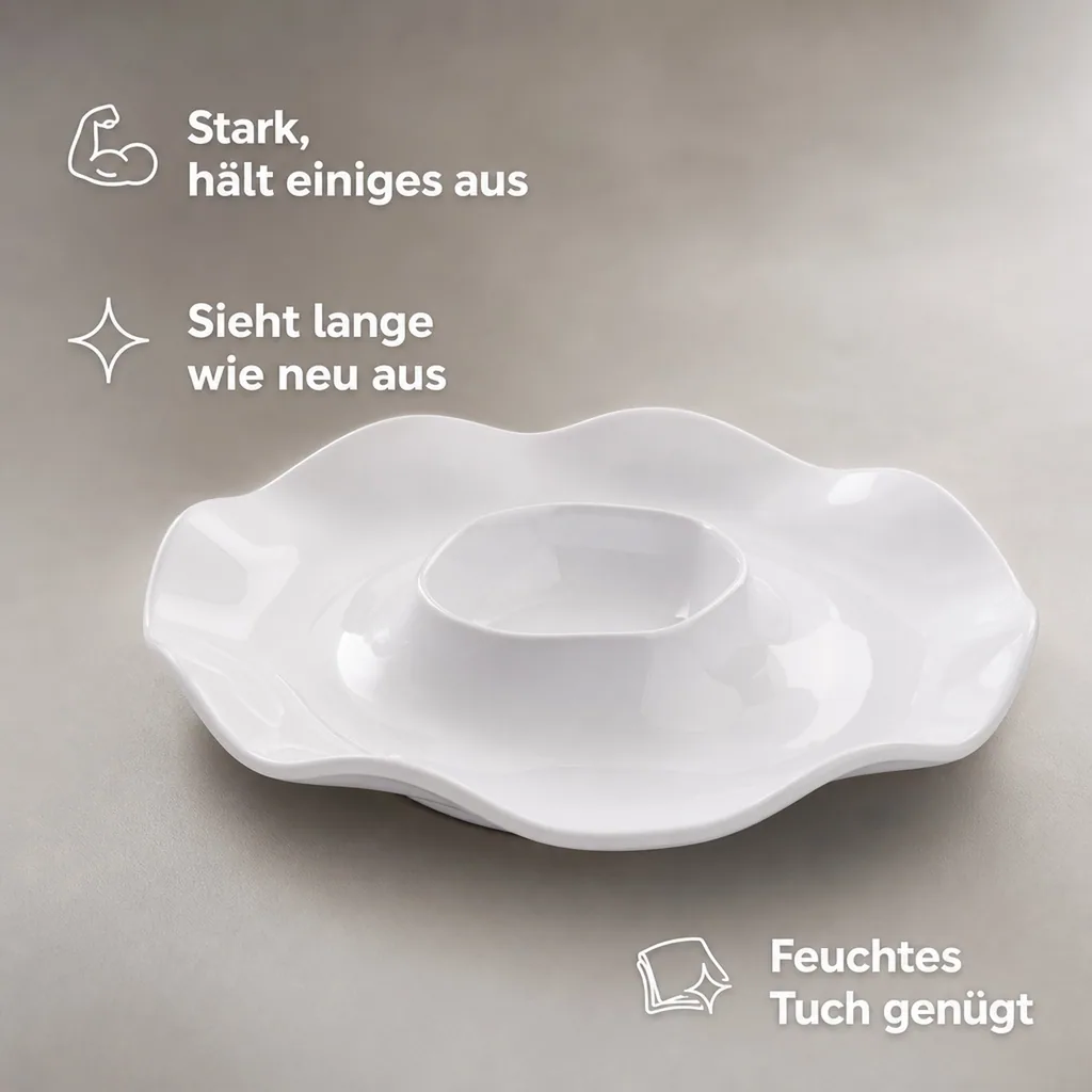 Ruffle Round Chip & Dip Platte 4er Set, 40,6 cm