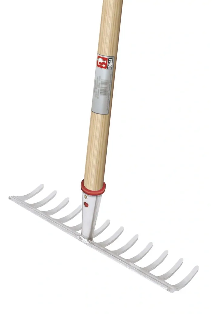 Gartenrechen, 14 Stahlzinken, Dülle, Breite 372 mm, pulverbeschichtet, Langstiel 160 cm