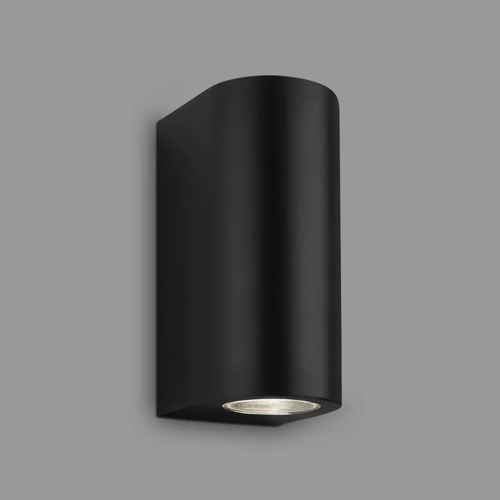 LED Außenleuchte, 2-flammig, IP44, schwarz, GU10 Fassung,  inklusive 2 x LED Leuchtmittel, 4,7 Watt,  400 lm, 4.000 K