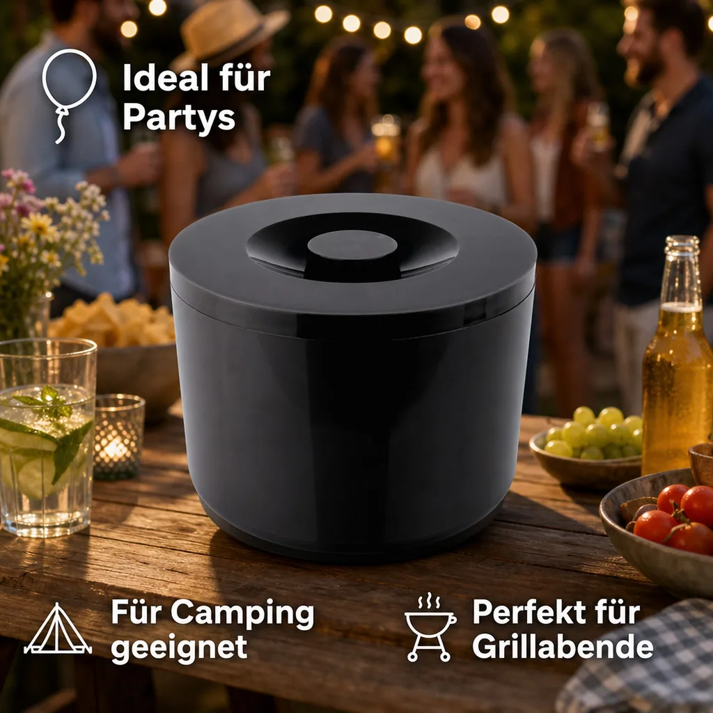 Eisbox, Eiswürfelbehälter, Eiseimer, Kühlbox - mit perforiertem Einsatz, 10L