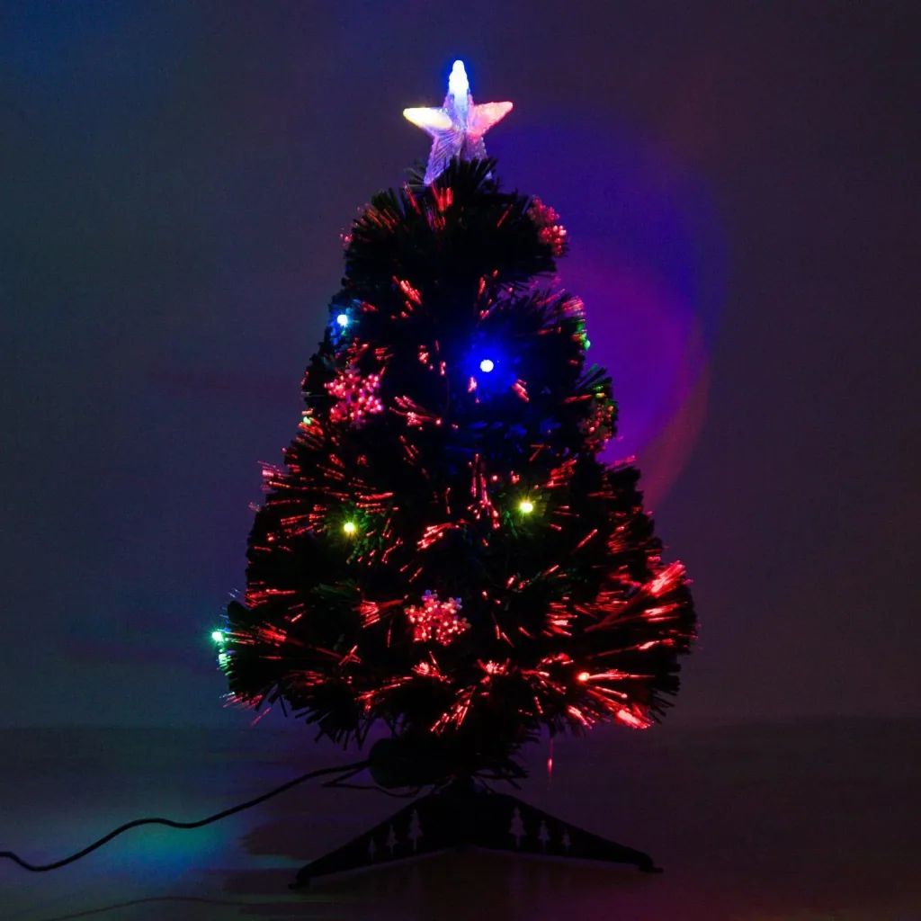 Weihnachtsbaum 60cm Tannenbaum LED Lichtfaser grün