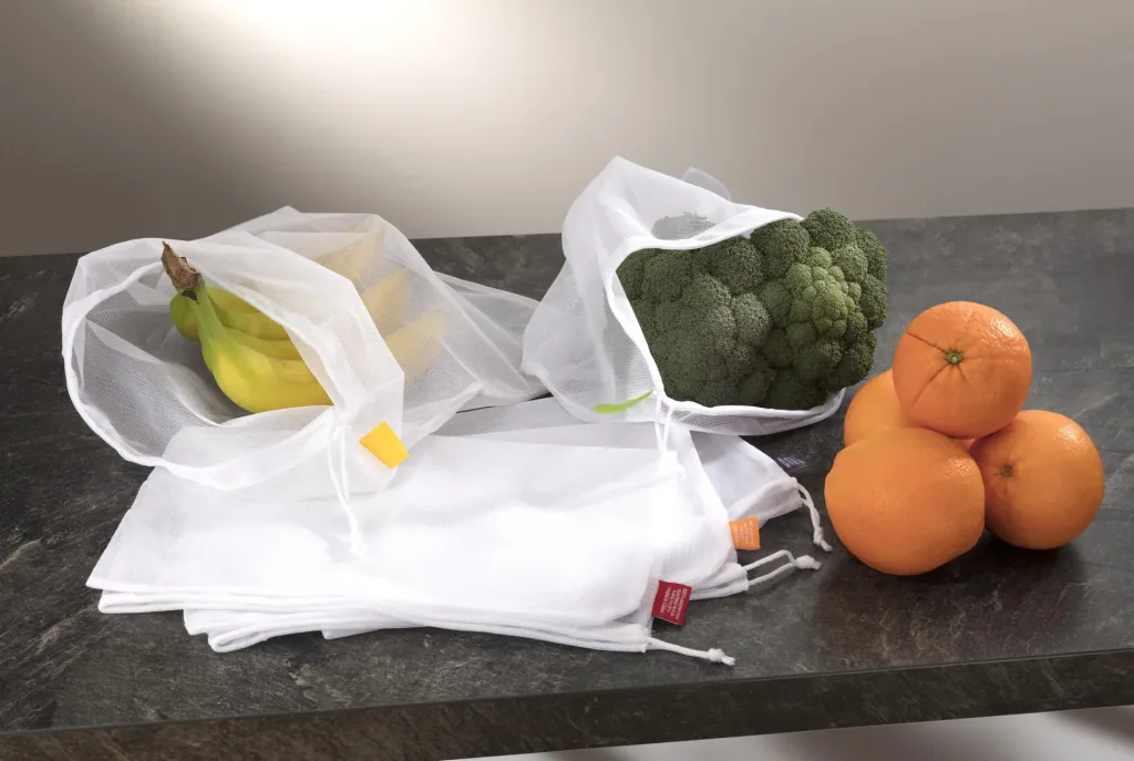 Obst- und Gemüse-Netze, mit Aufbewahrungsbeutel, 6-teilig