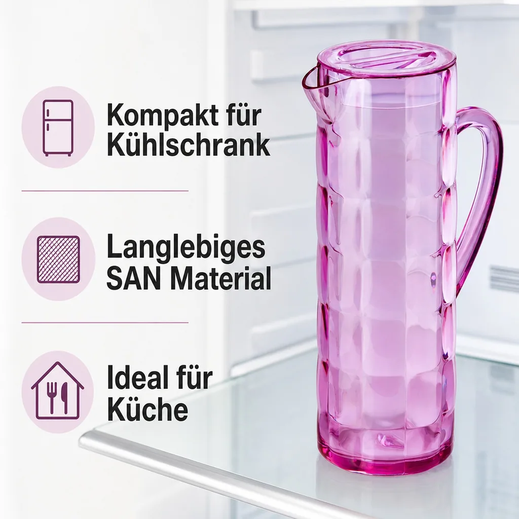 Krug, Wasserkrug - Rio, 1,5 ltr., SAN, Farbe: rosa