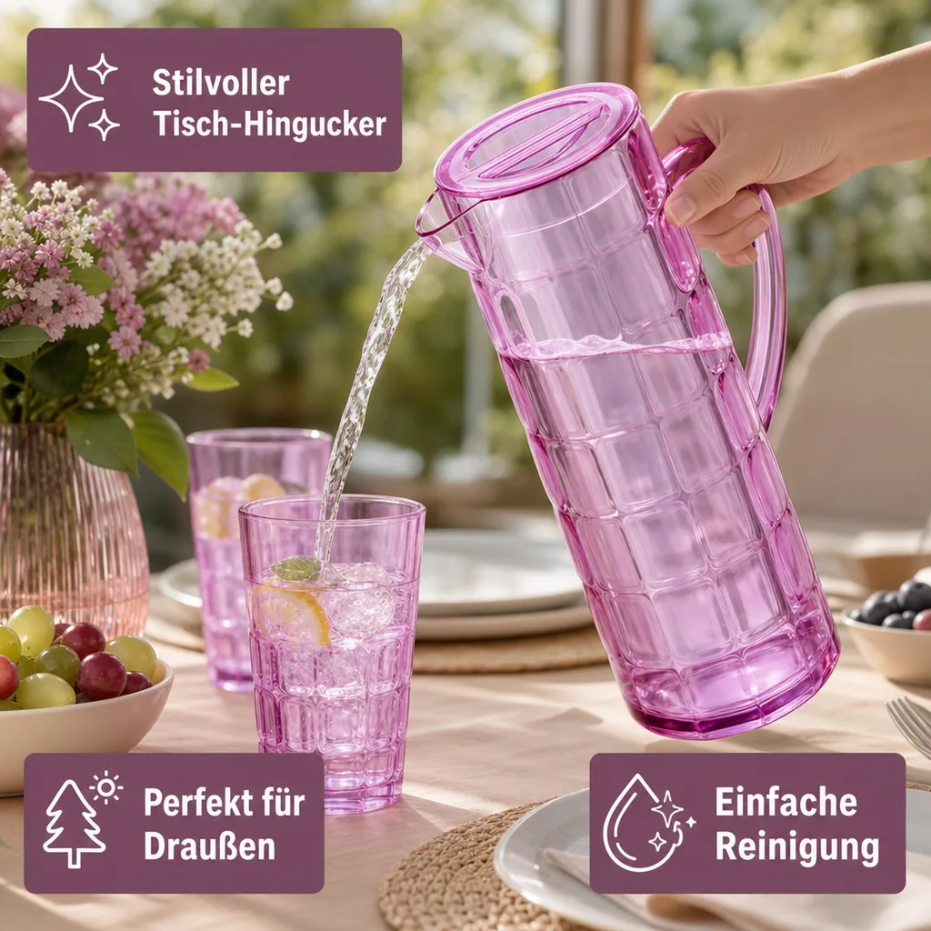 Krug, Wasserkrug - Rio, 1,5 ltr., SAN, Farbe: rosa