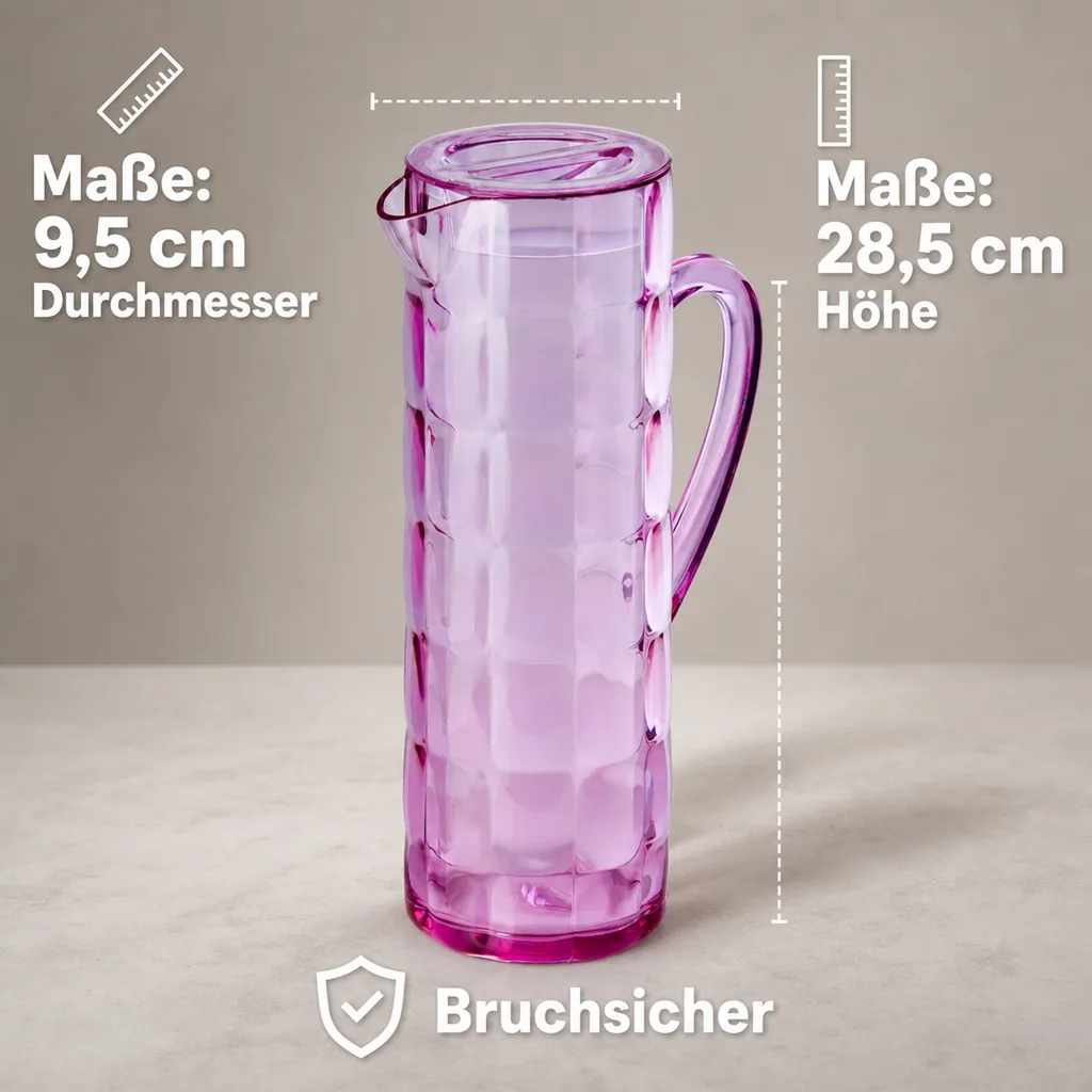 Krug, Wasserkrug - Rio, 1,5 ltr., SAN, Farbe: rosa