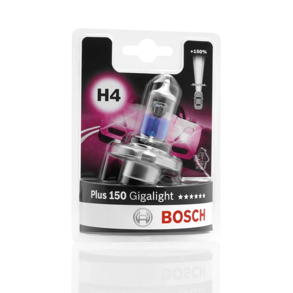 Bosch Glühlampe Gigalight Plus 150 - H4 - 12 Volt/60/55 Watt - Sockel P43T