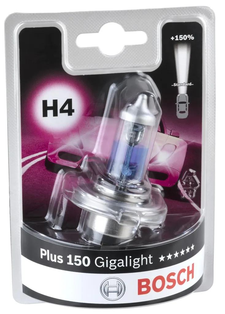 Bosch Glühlampe Gigalight Plus 150 - H4 - 12 Volt/60/55 Watt - Sockel P43T