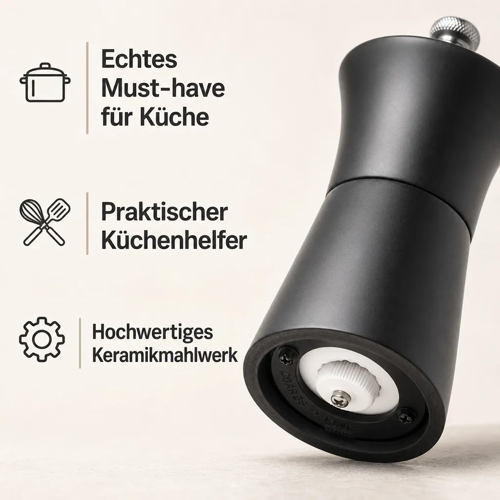 Pfeffermühle - Serie Novel Mill, 15cm, Farbe: schwarz