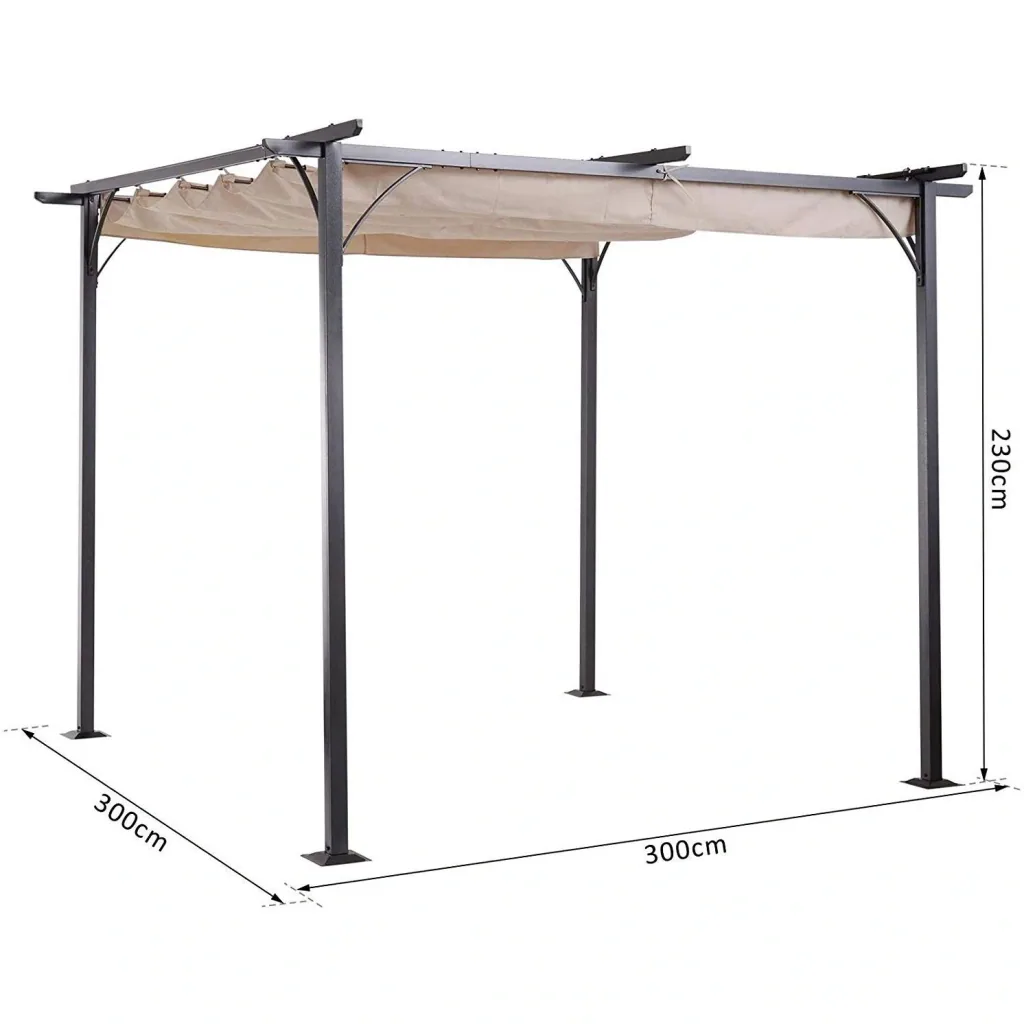 Pergola mit Schiebedach per Seilzug
