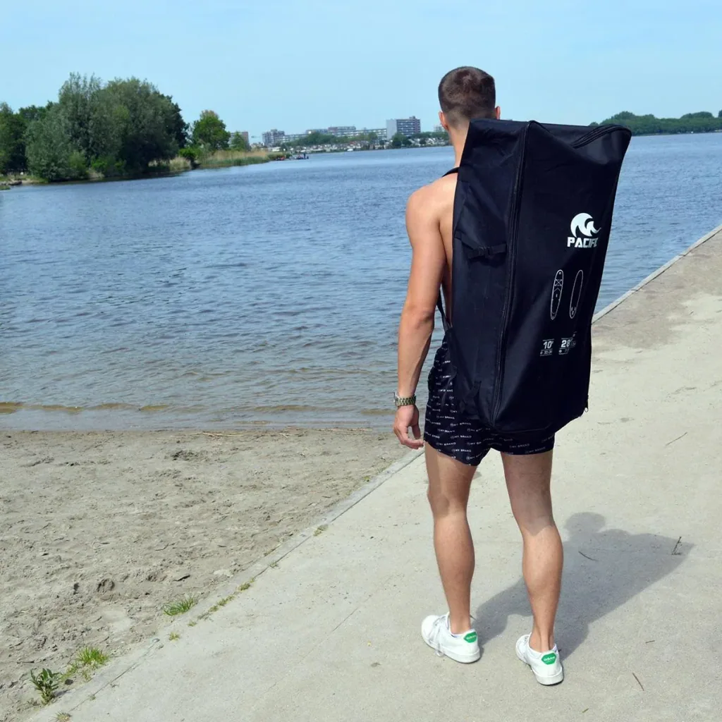 Pacific Special Edition SUP Board mit FREE SUP Chair - 305 cm - bis zu 100 kg - 6-teiliges Set- Weiß/Grün - Aufblasbar