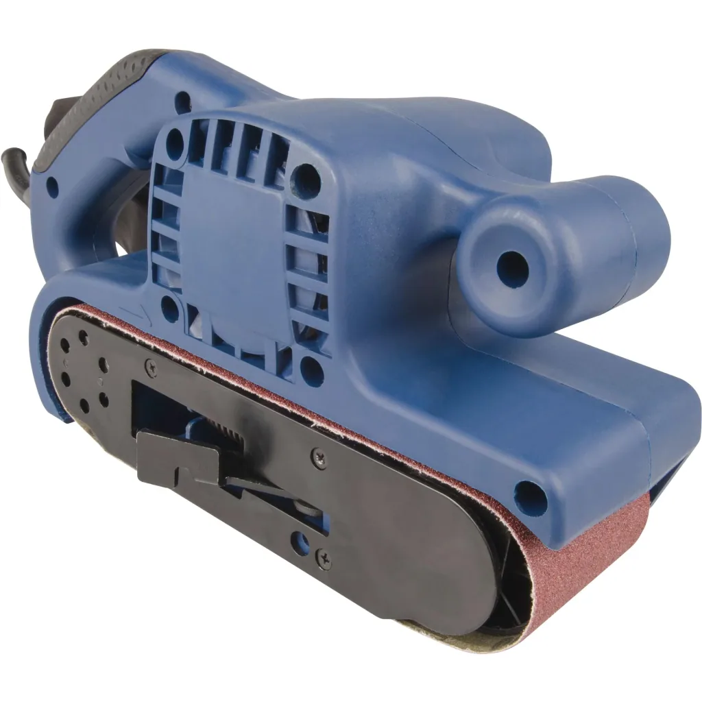 BSM1024 Bandschleifer 950W - Variable Bandgeschwindigkeit - Schnellwechelsystem - Inkl. Schleifband (P80) und Staubfangs