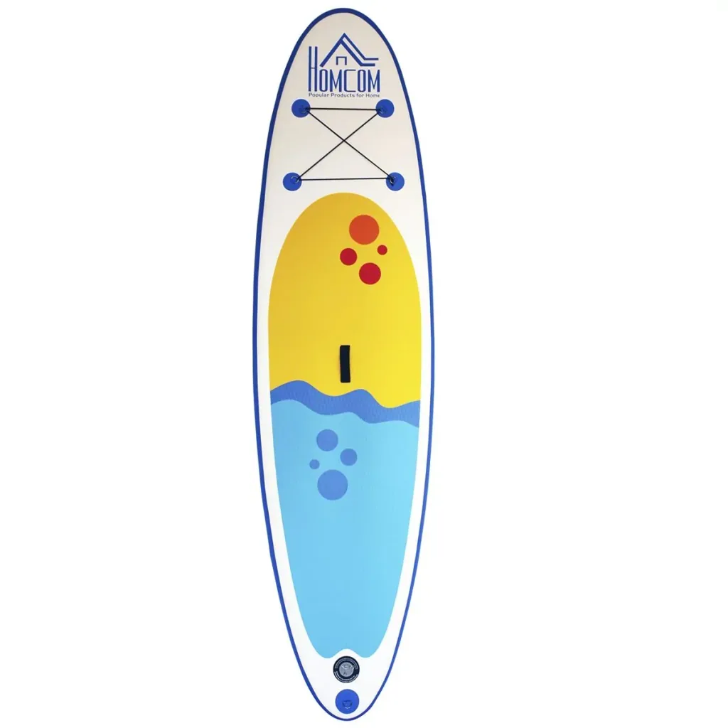 Aufblasbares Surfbrett mit Paddel weiß/blau