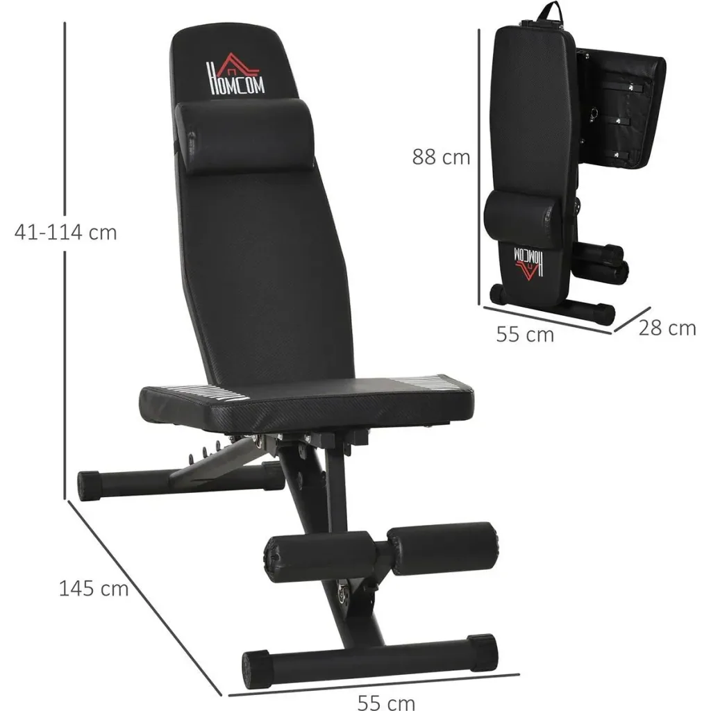 Hantelbank klappbar Multifunktion Trainingsbank verstellbare Sit Up-Bank für Heimtraining 6 Stufen Beinhalterung für Bau