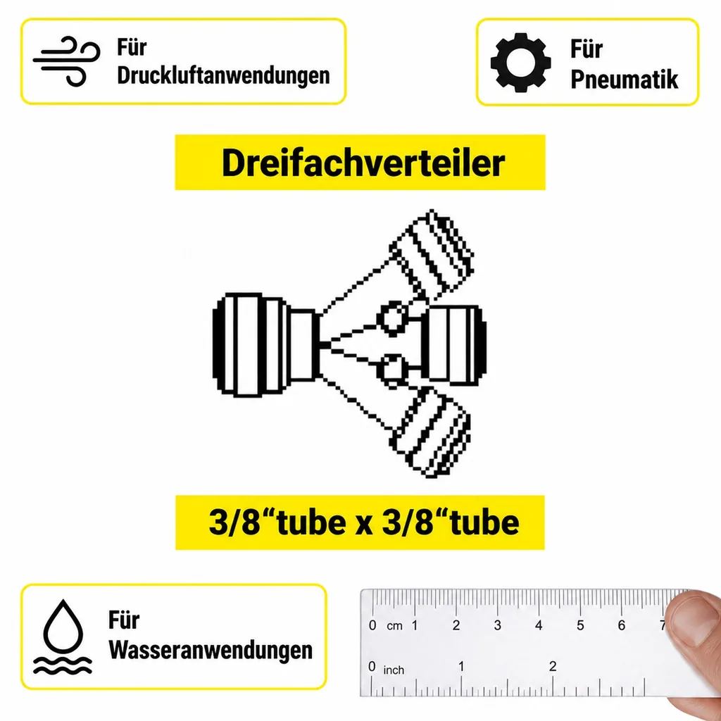 Dreifachverteiler für Schlauch 3/8"