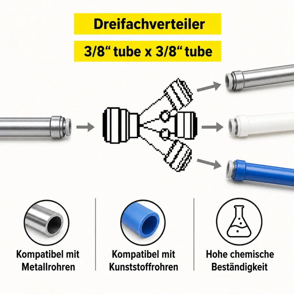 Dreifachverteiler für Schlauch 3/8"