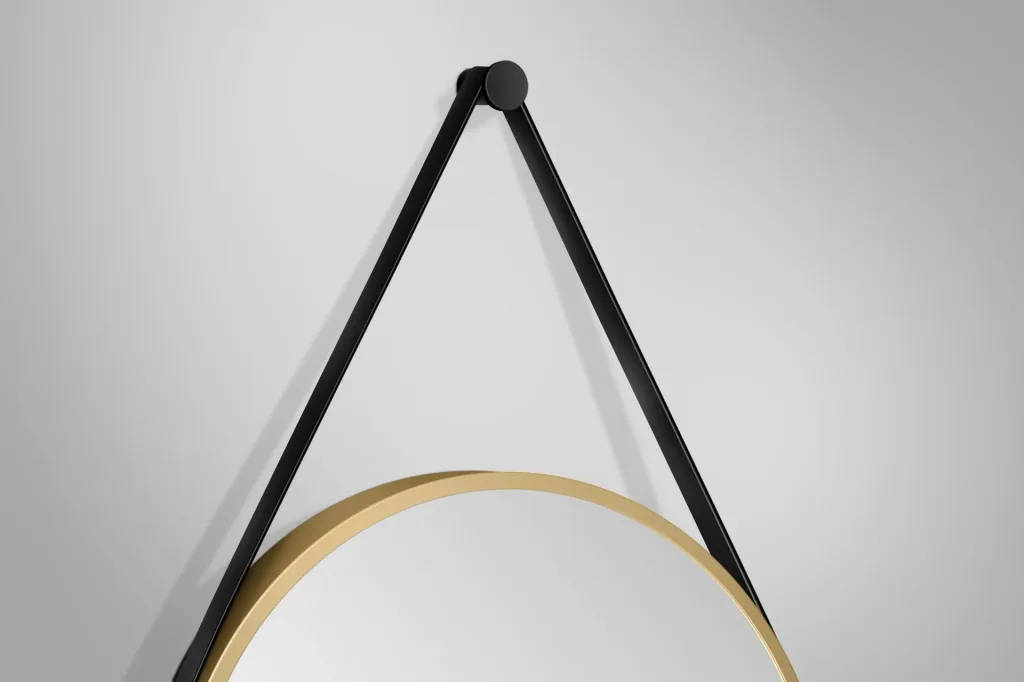 Dekorativer runder Wandspiegel in gold matt Ø 50 cm - hochwertiger robuster Aluminiumrahmen