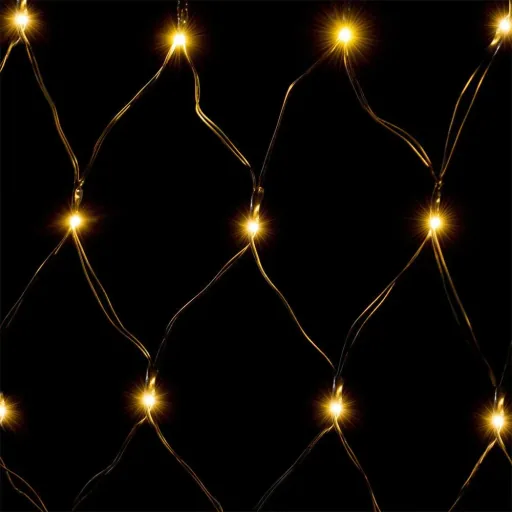 Weihnachts-Netzbeleuchtung mit 160 warmweißen LEDs | für den Innen- und Außenbereich | 200 x 150 cm | MIT Fernbedienung
