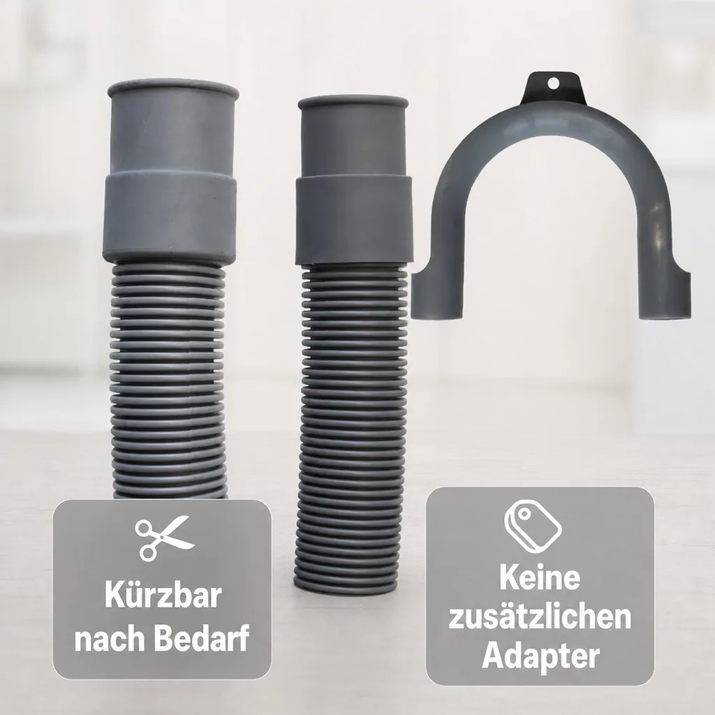 Ablaufschlauch Waschmaschine, 3/4 Zoll, 3,5m, Spülmaschine, mit Bügel